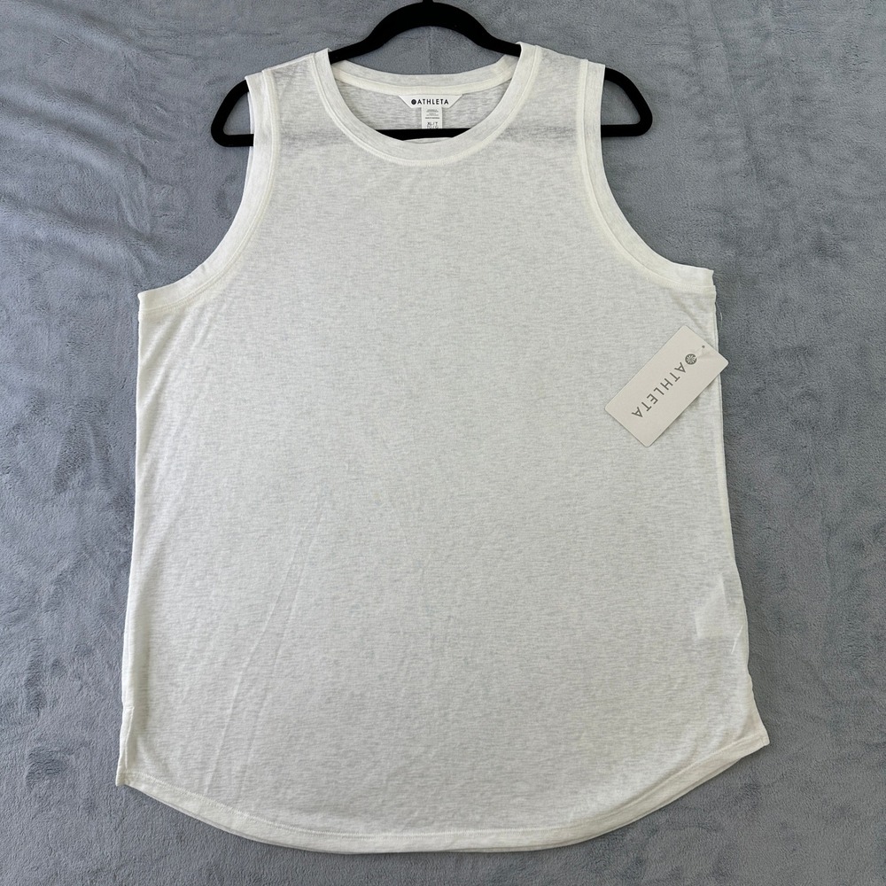 NWT Athleta Breezy Tank White Sleeveless Activewear Top XL Tall